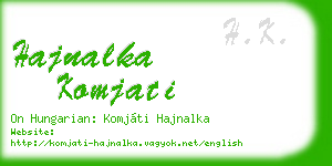 hajnalka komjati business card