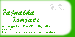 hajnalka komjati business card